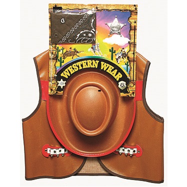 43816.00 Cowboy-Set braun (Weste, Hut, Tuch, Stern,)